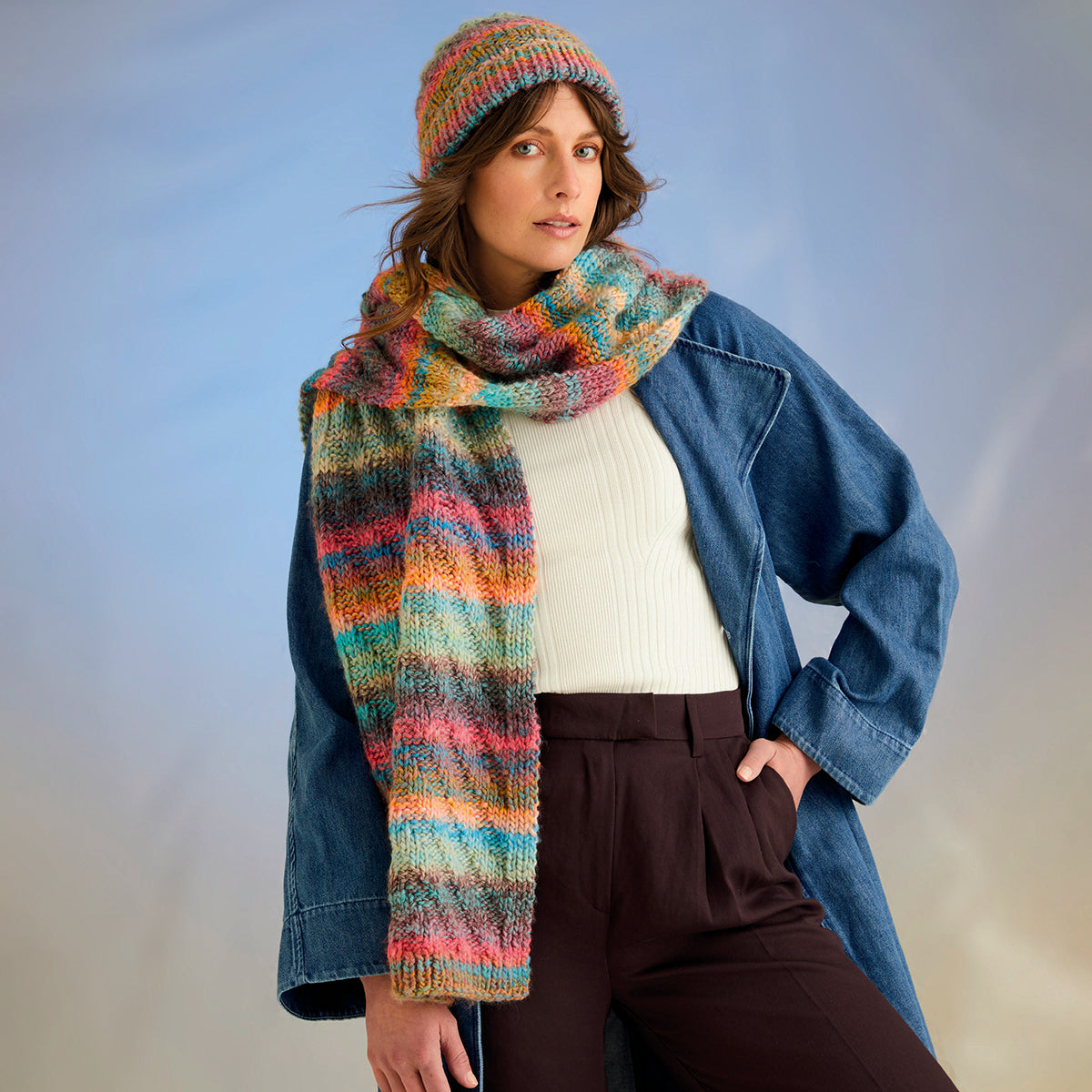 Sirdar Sea Breeze Hat & Scarf Knitting Pattern
