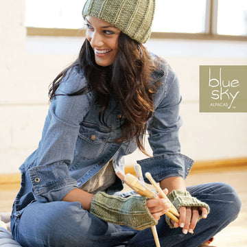 Blue Sky Fibers Reversible Hat Set Gloves Knitting Pattern