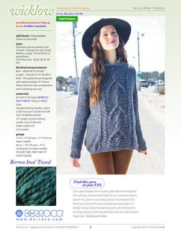 Berroco Wicklow Jumper Knitting Pattern