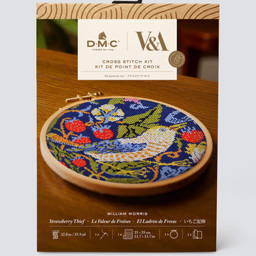 DMC The V&A - Strawberry Thief - William Morris (inc 7" Hoop) - 18cm