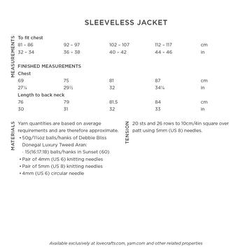 Debbie Bliss Sleeveless Jacket Knitting Pattern
