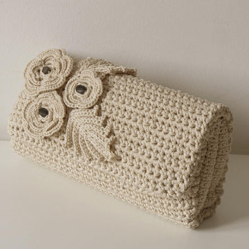 Crochet Flower Pochette Bag