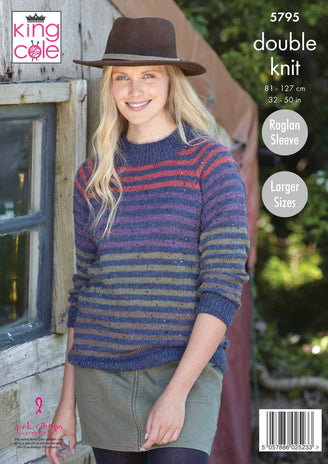 Ladies Round & High Neck Sweaters Jumper Knitting Pattern