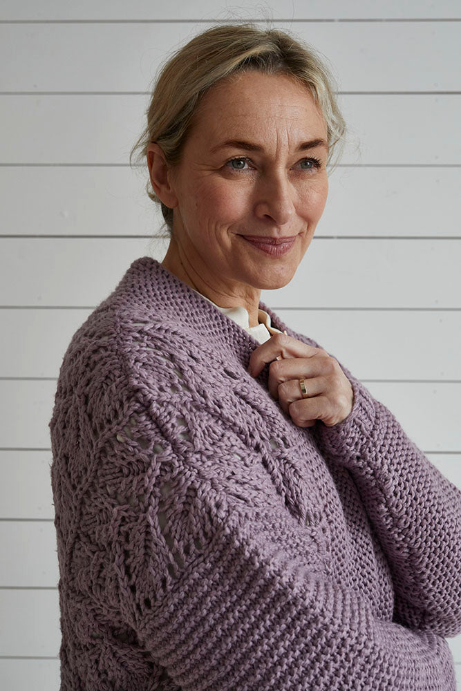 Debbie Bliss Lace & Garter Stitch Cardigan Knitting Pattern