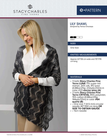 Stacy Charles Fine Yarns Lily Shawl PDF