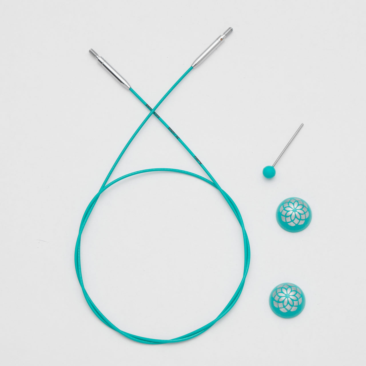 KnitPro Mindful Collection Swivel Teal Stainless Steel Interchangeable Cables