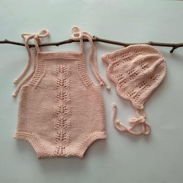 Spring Blossoms Baby Romper and Bonnet | 0-24 months