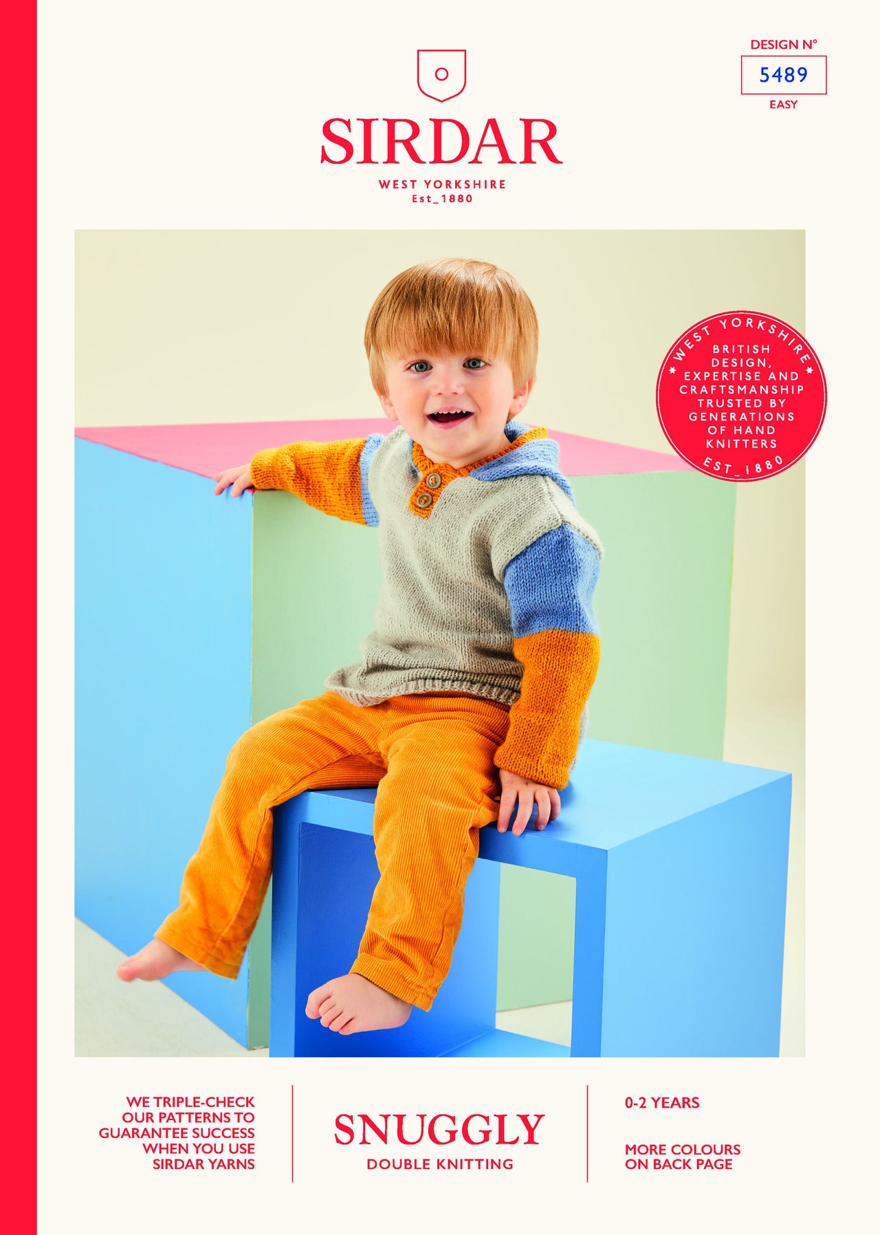 Sirdar 5489 Baby Colour Block Hoodie PDF