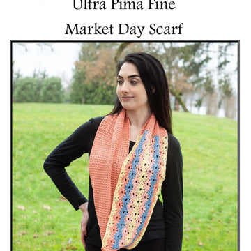 Market Day Scarf in Cascade Yarns Ultra Pima Fine - FW233 - Free PDF
