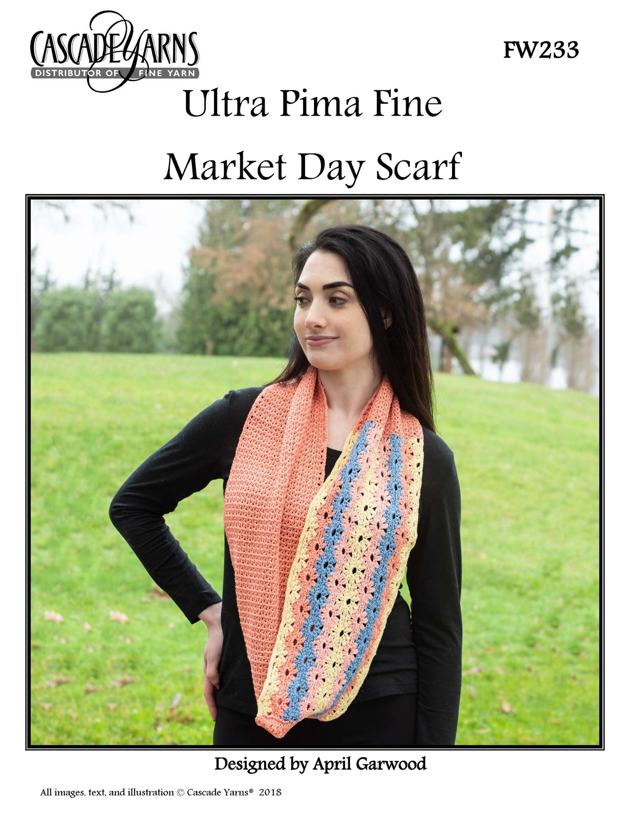 Market Day Scarf in Cascade Yarns Ultra Pima Fine - FW233 - Free PDF