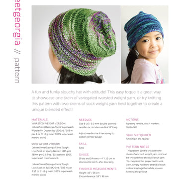 SweetGeorgia Tumbler Ridge Hat Knitting Pattern