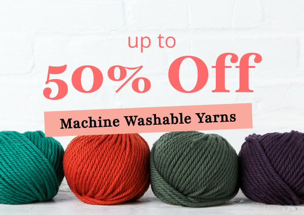 Up to 50% off machine-washable yarns
