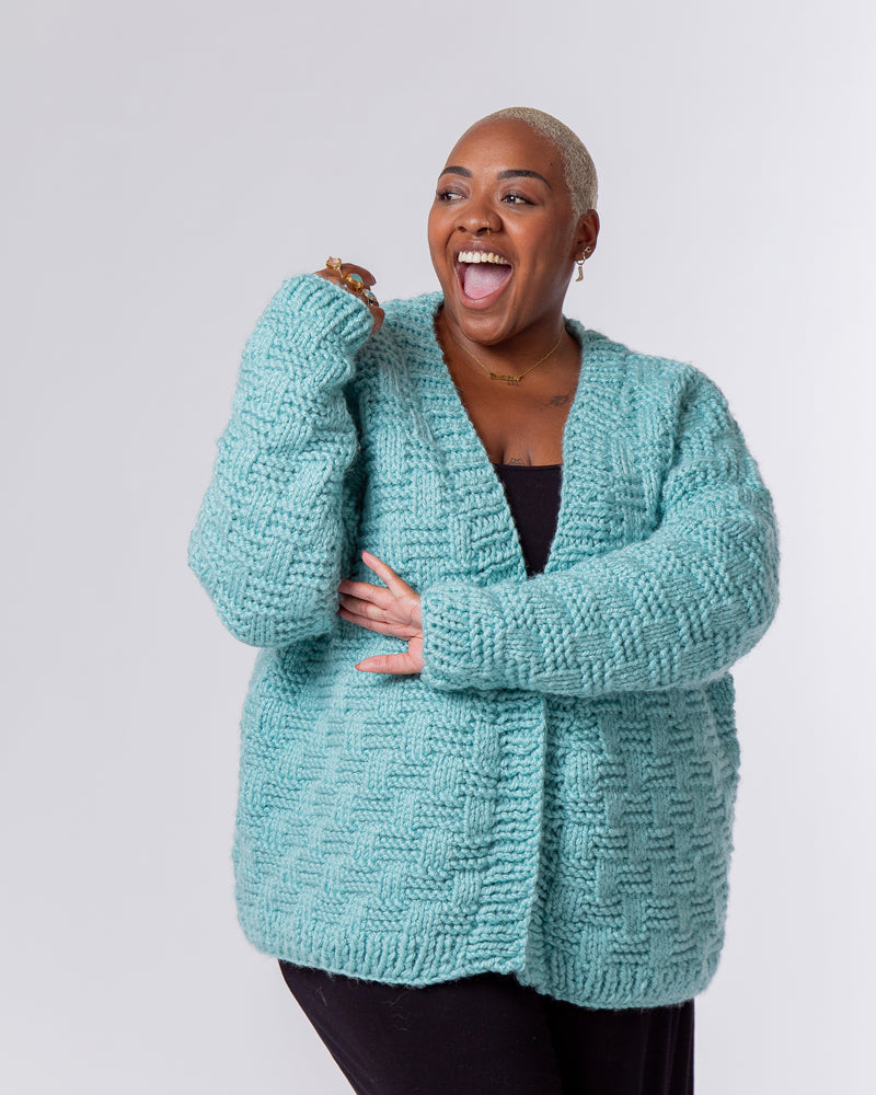 Paintbox Yarns Basket Weave Cardigan Knitting Pattern