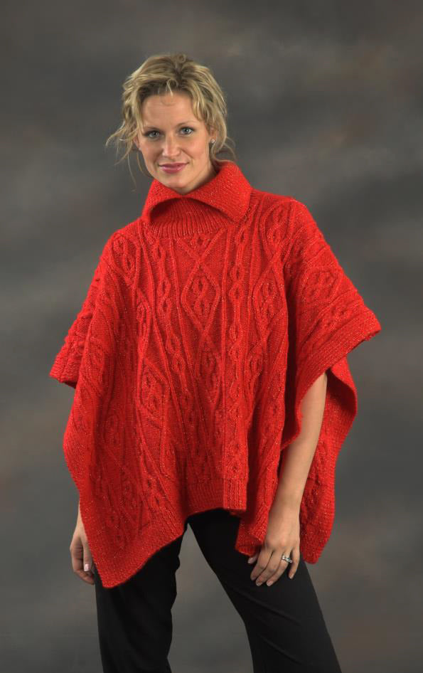 Ladies Square Poncho Bolero Knitting Pattern