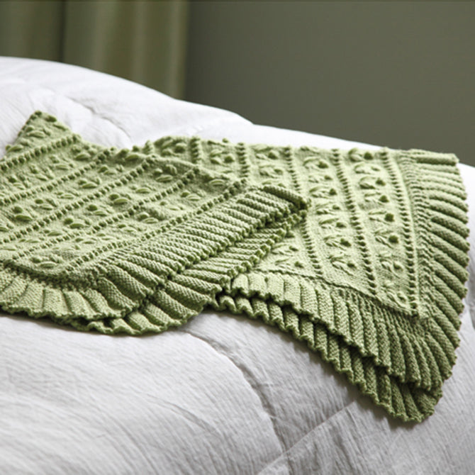 Valley Yarns Tea Rose Baby Blanket Knitting Pattern