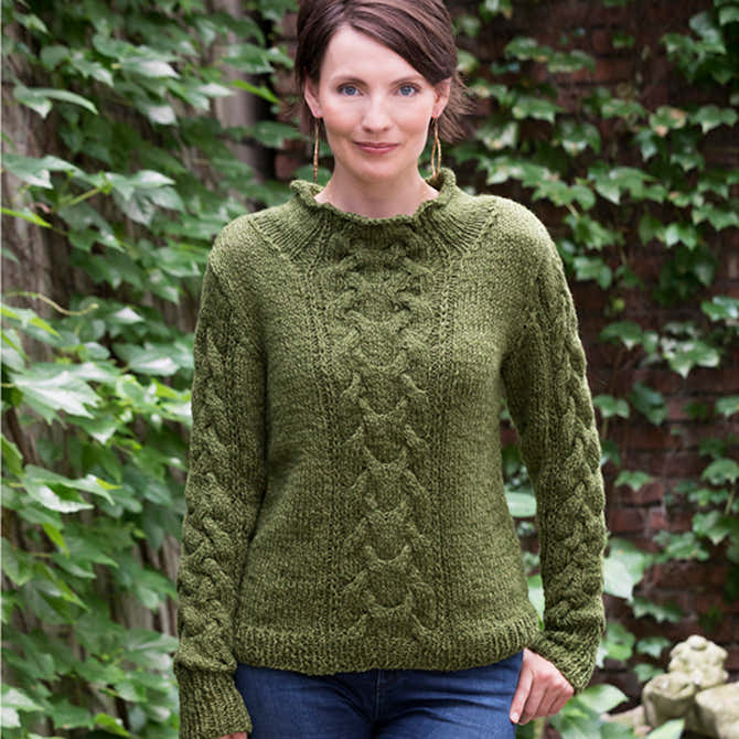 Tahki Yarns Lady Liberty Mock Turtleneck Knitting Pattern