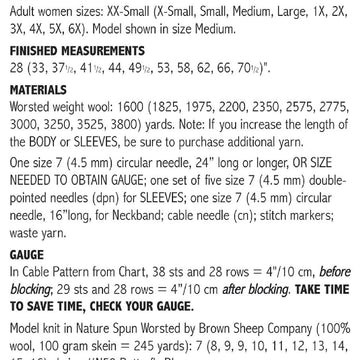 Top-Down Cable Pullover #167