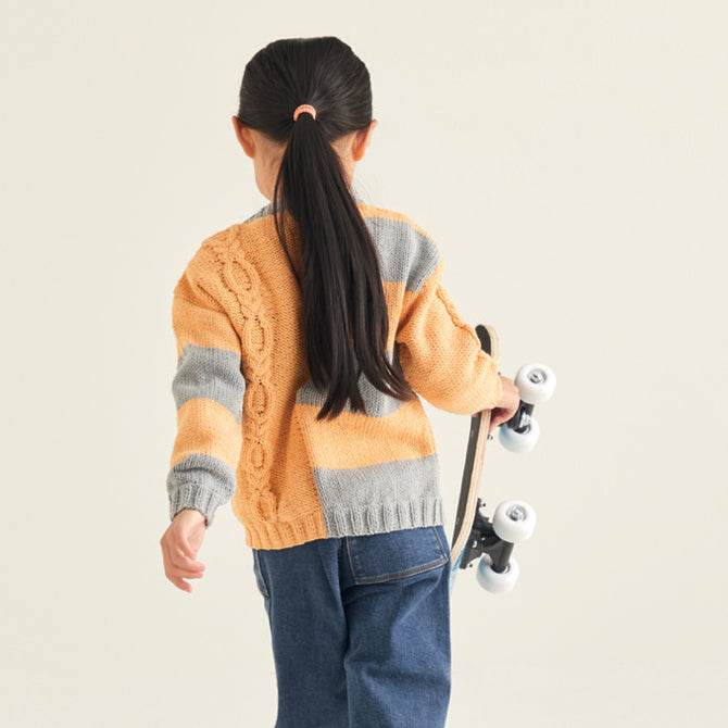 Sirdar Cabled Striped Cardigan Knitting Pattern