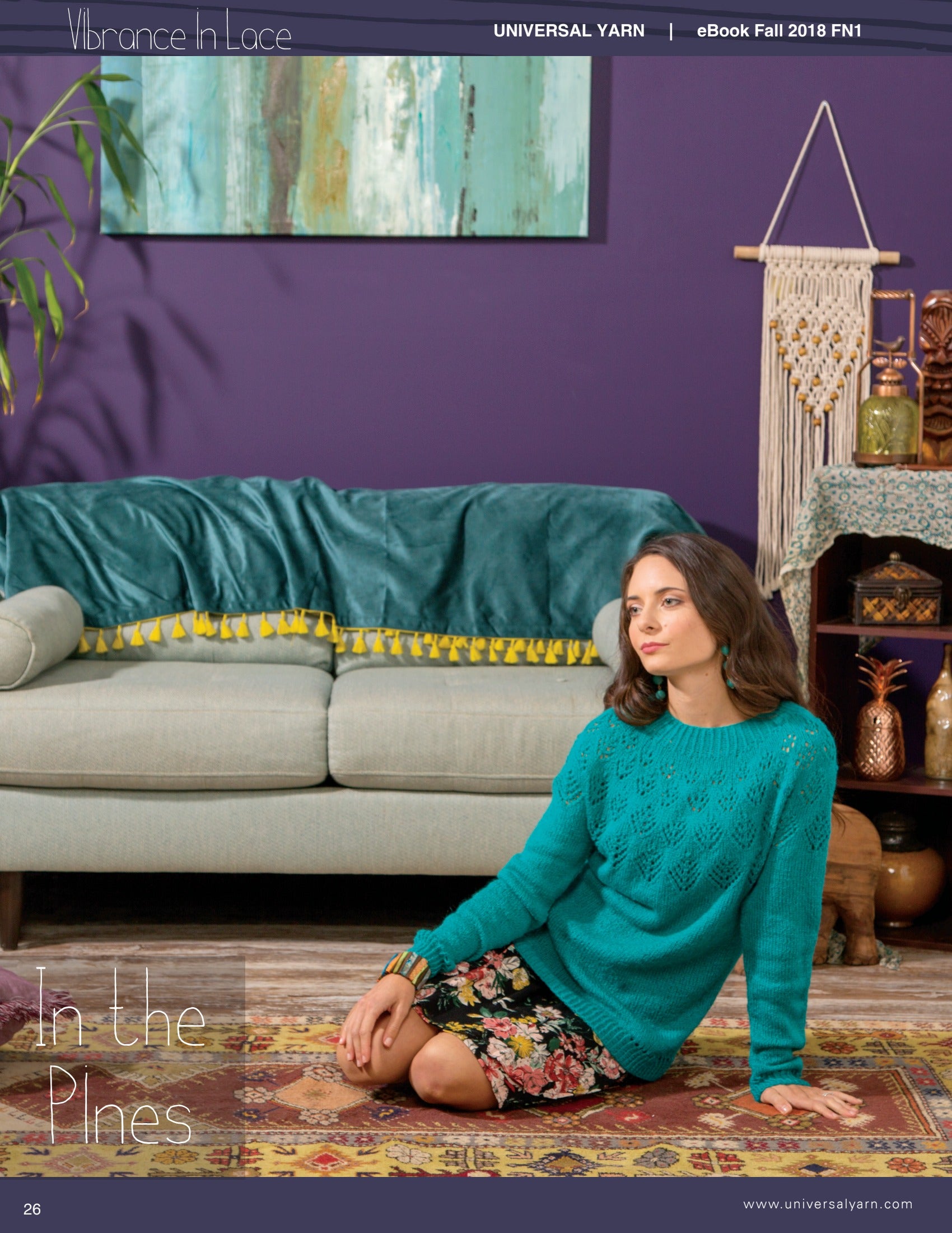 Universal Yarn In the Pines Jumper Knitting Pattern
