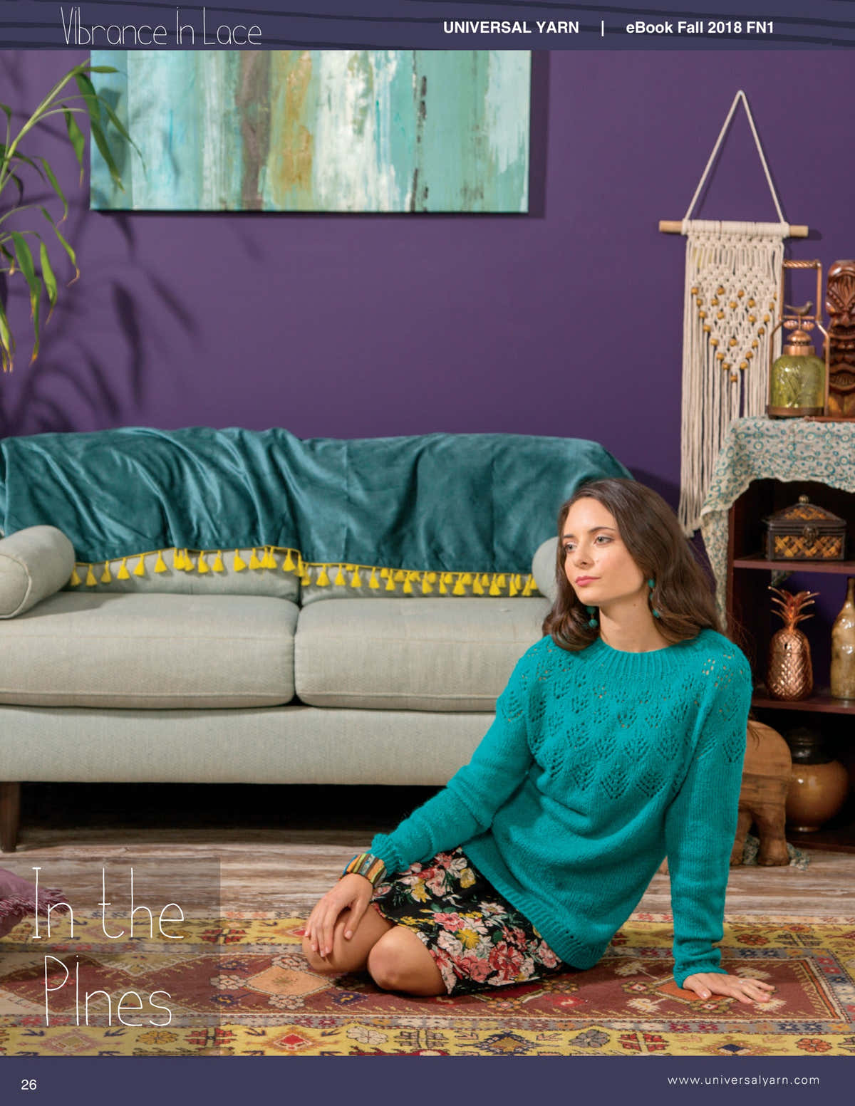 Universal Yarn In the Pines Jumper Knitting Pattern