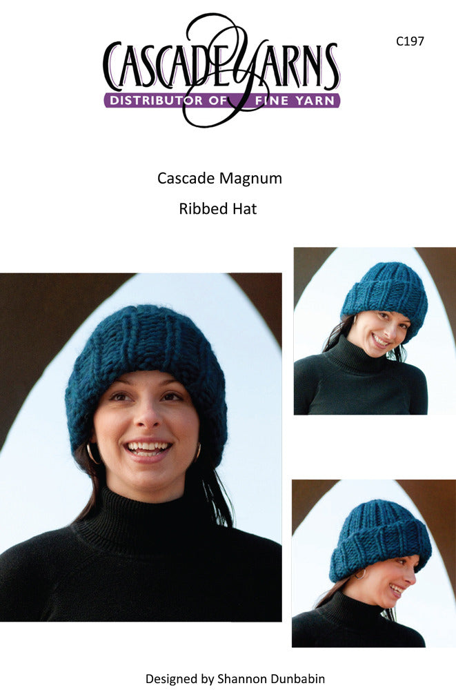 Cascade Yarns C Magnum Ribbed Hat Knitting Pattern
