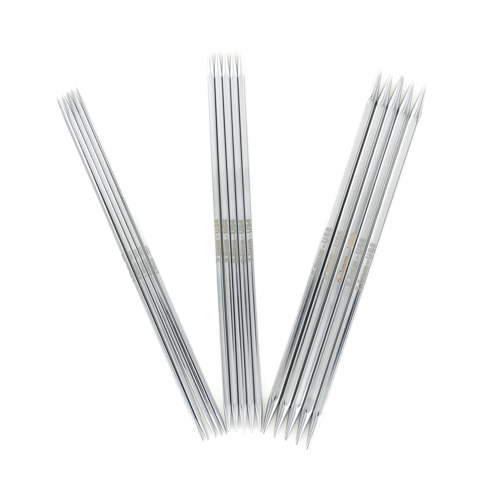 KnitPro Nova Cubics Platina Double Pointed Needles 6in