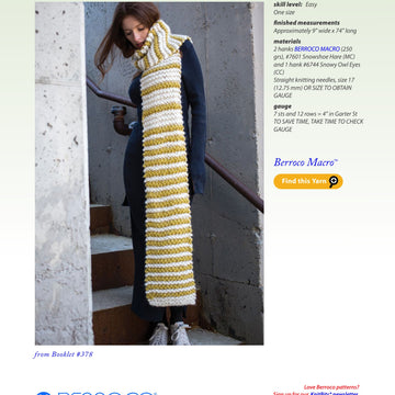 Berroco Keiko Scarf Knitting Pattern