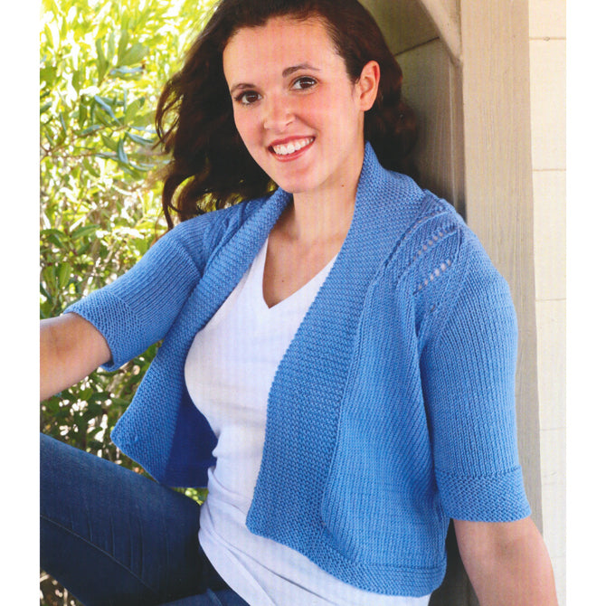 Plymouth Yarn 3123 Women's Lace Back Cardigan Knitting