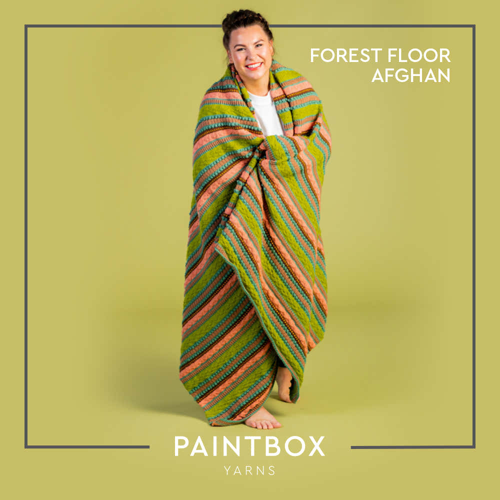 Paintbox Yarns Forest Floor Afghan Knitting Pattern