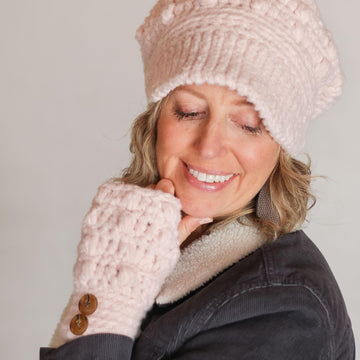 Newsboy Cap and Hand Warmers