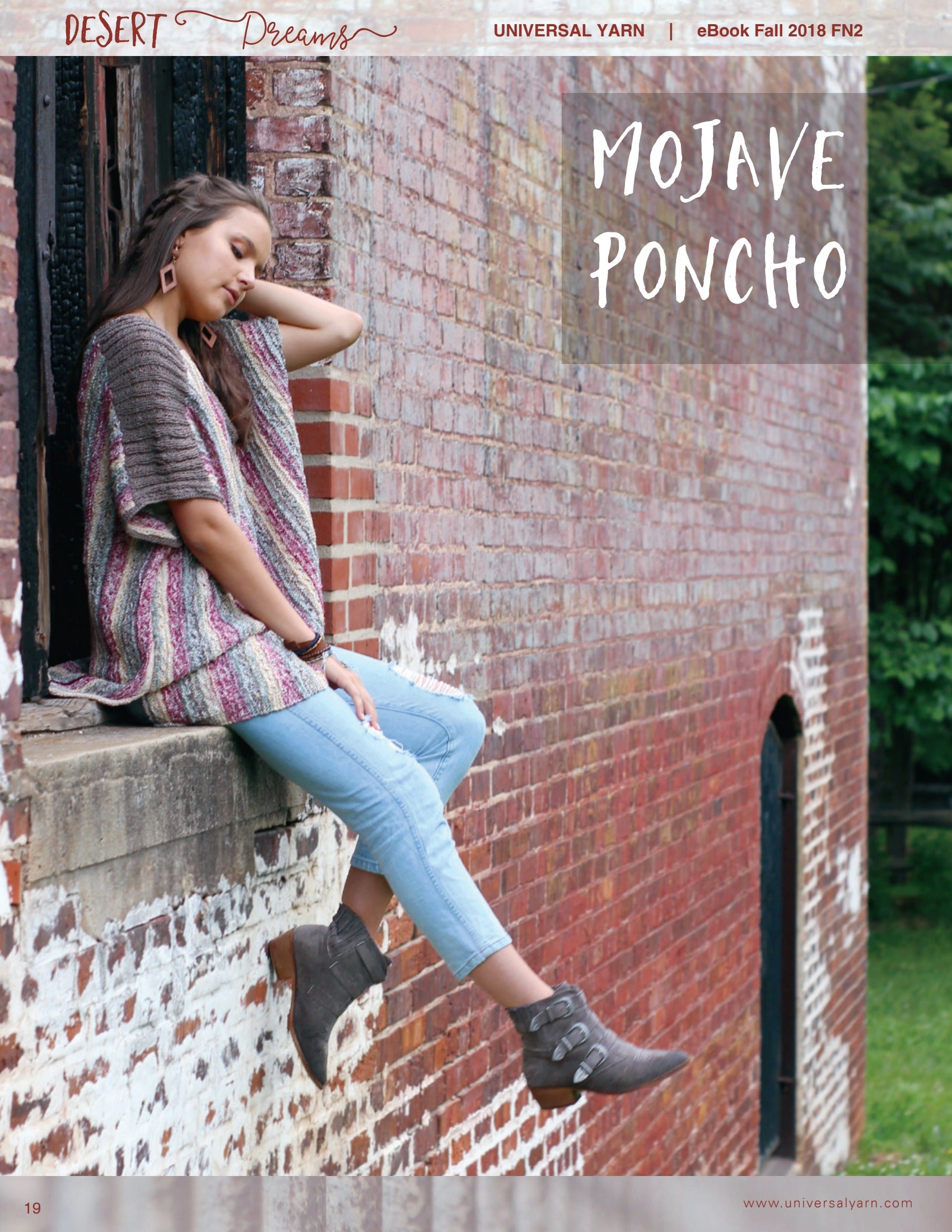 Universal Yarn Mojave Poncho Cape Knitting Pattern