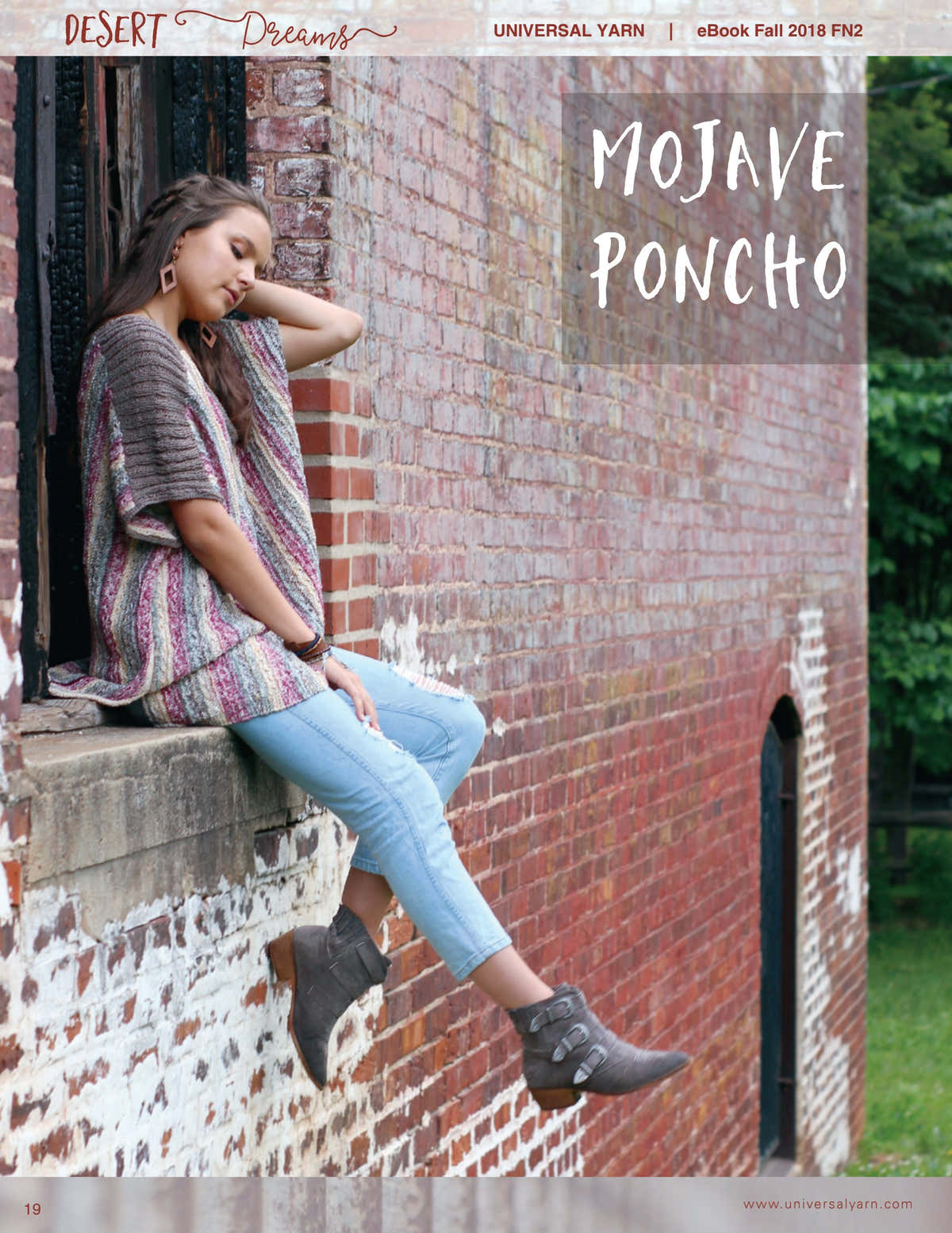 Universal Yarn Mojave Poncho Cape Knitting Pattern