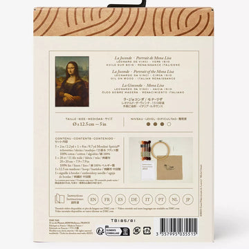 Inspired by Mona Lisa, Leonardo Da Vinci, Le Louvre, Intermediate Embroidery Kit