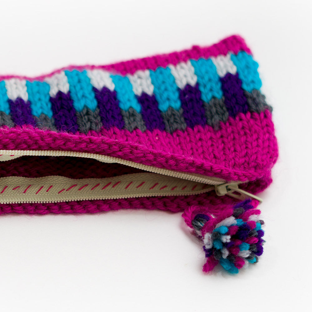 Paintbox Yarns Block Patterned Pouch Knitting Pattern