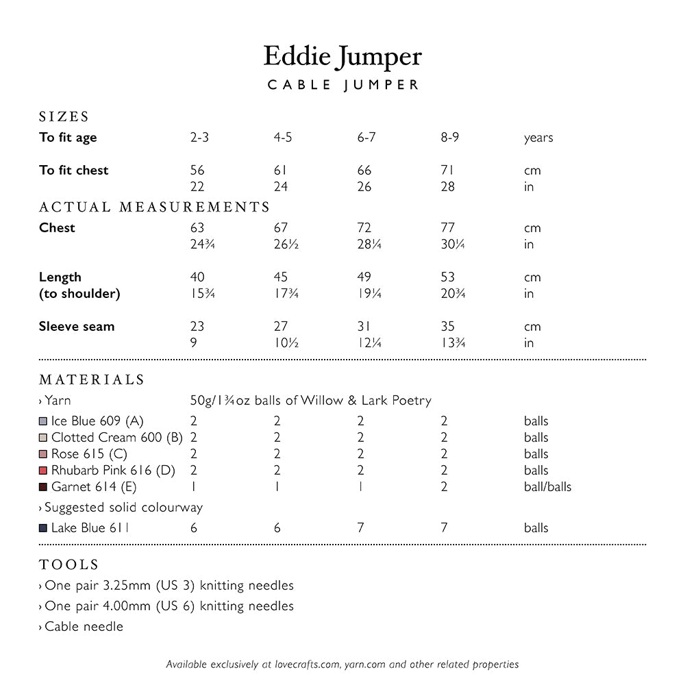 Willow & Lark Eddie Jumper Knitting Pattern