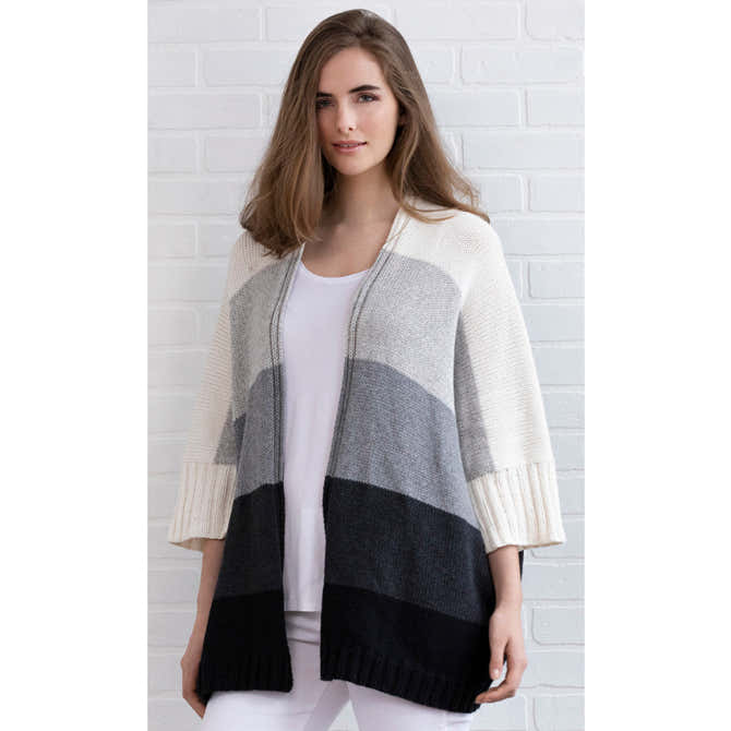 String Jayne Wide-Stripe Cardigan Knitting Pattern