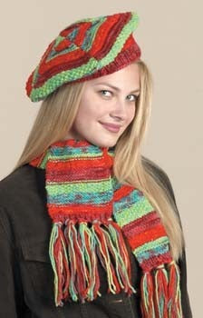 Knit Kool-Aid Dyed Hat & Scarf in Lion Brand Fishermen's Wool