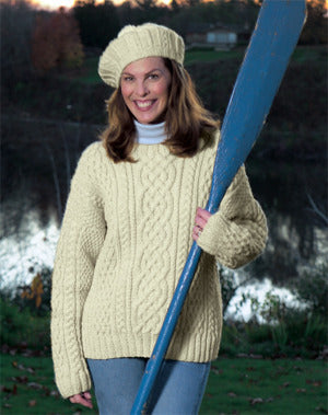 Knitted Aran Sweater in Lion Brand Fishermen's Wool - 1101A PDF