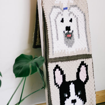C2C French Bulldog / Boston Terrier Dog Blanket Square