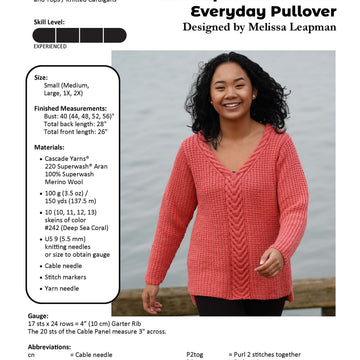 Cascade Yarns A Everyday Pullover Jumper Knitting Pattern