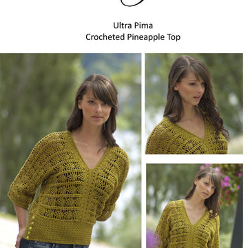 Cascade Yarns DK246 Ultra Pima Crocheted Pineapple Top (Free)