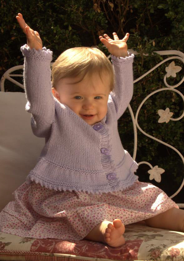 Contiguous Baby Cardigan with Peplum in Plymouth Yarn Dandelion