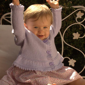 Contiguous Baby Cardigan with Peplum in Plymouth Yarn Dandelion