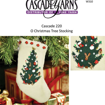 Cascade Yarns W O Christmas Tree Stocking Knitting Pattern