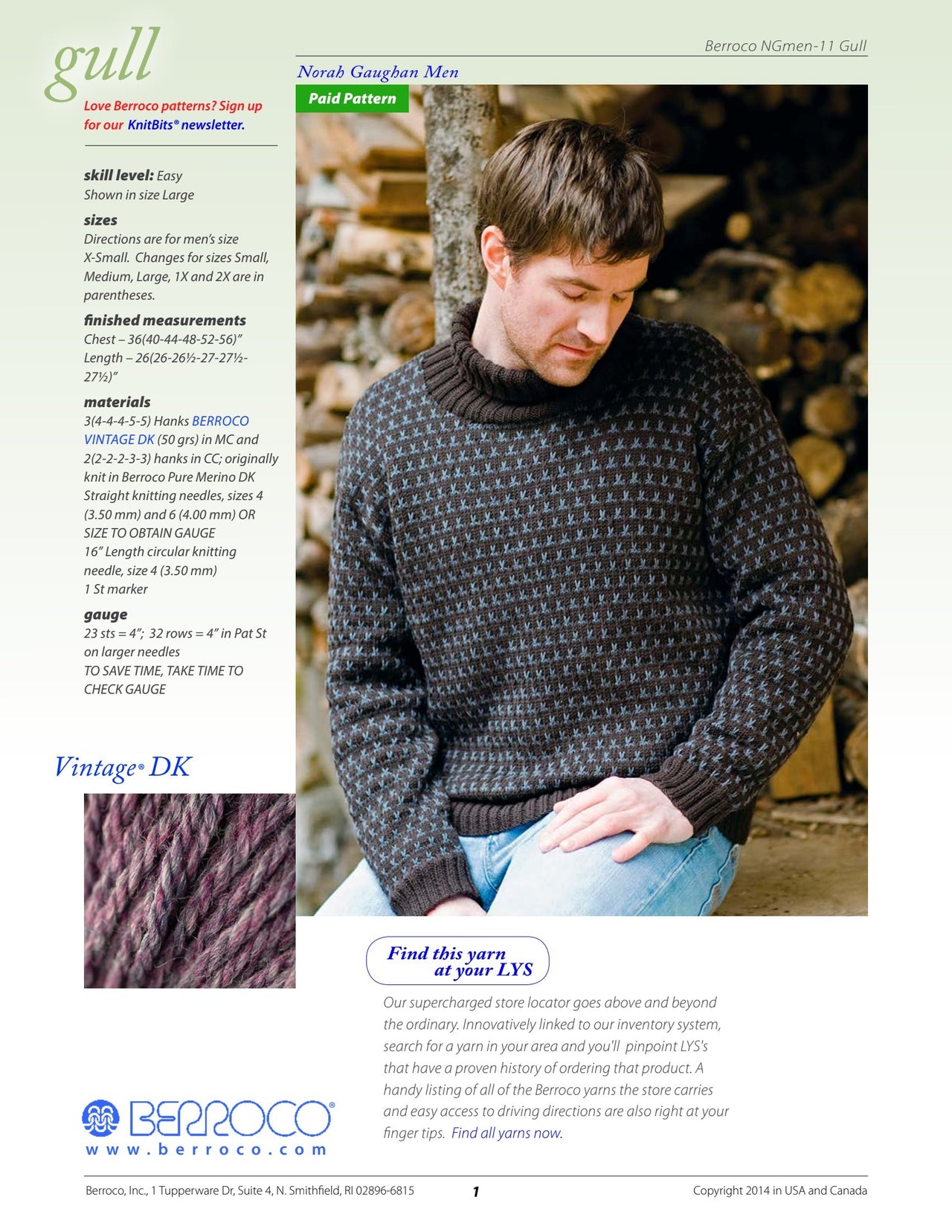 Berroco Gull PDF - Norah Gaughan Men