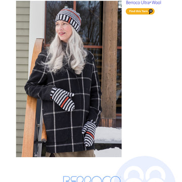 Berroco Ups and Downs Stripe Hat & Mittens Knitting Pattern