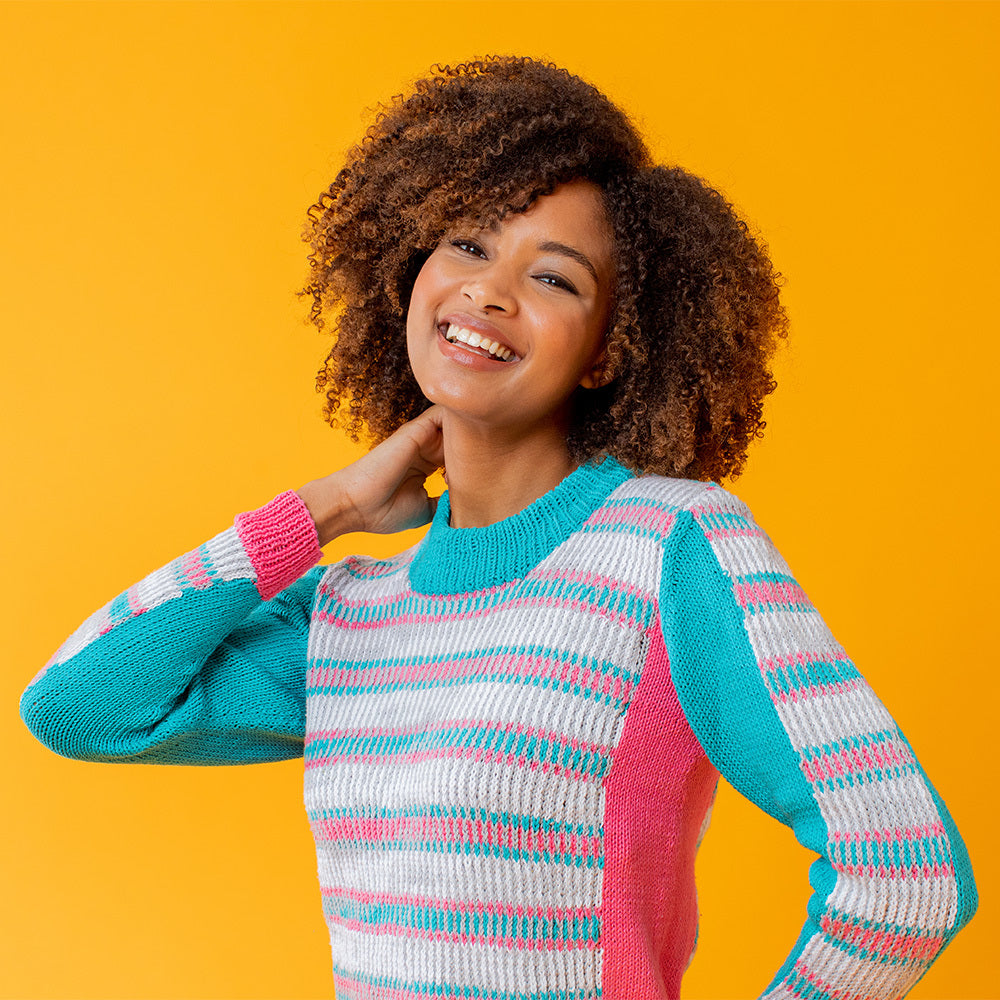 Paintbox Yarns Seeing Stripes Sweater Knitting Pattern