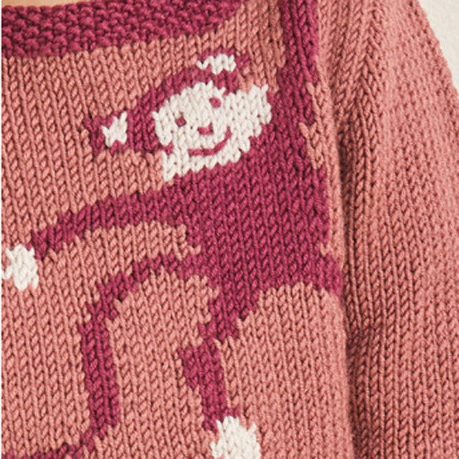 Sirdar Baby Sweater with Monkey Motif and Toy Knitting