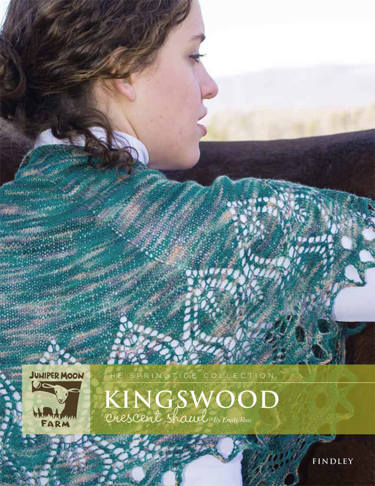 Kingswood Crescent Shape Shawl in Juniper Moon Findley Dappled