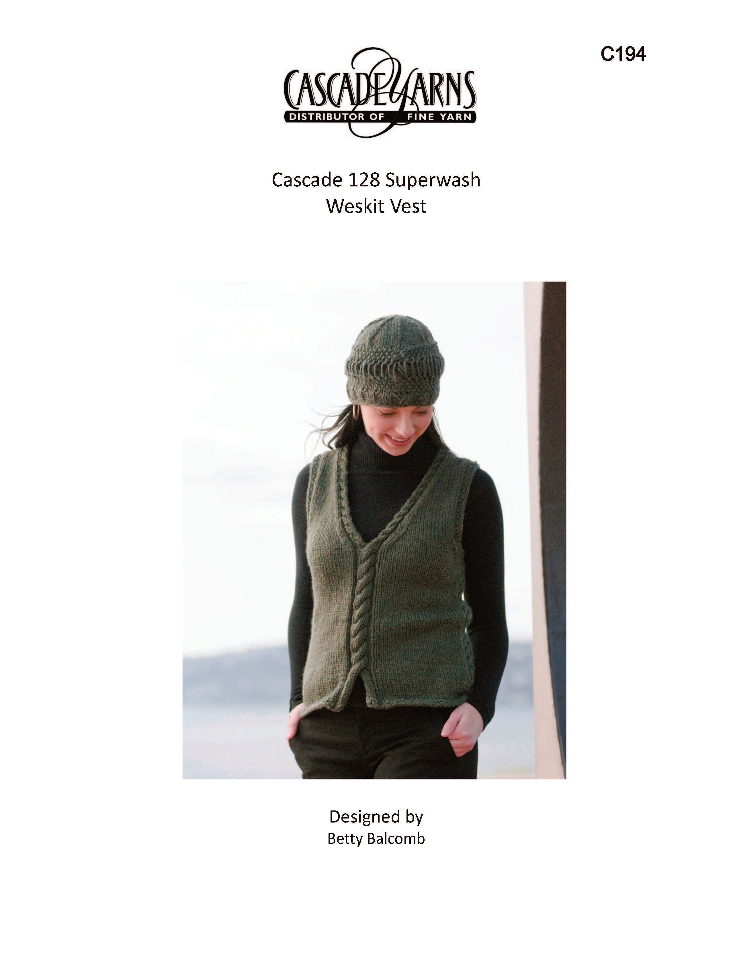 Cascade Yarns C Weskit Vest Waistcoat Knitting Pattern